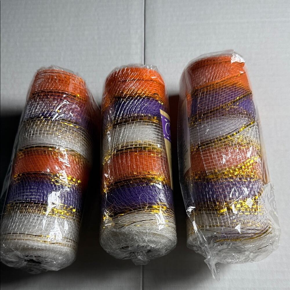 Crafter's Square Decorative Mesh Rolls - Orange, Purple, Gold - Picture 2 of 4